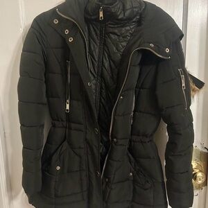 Guess Women's Dark Green Puffer Jacket
